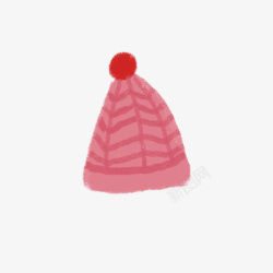 粉红色毛帽子素材