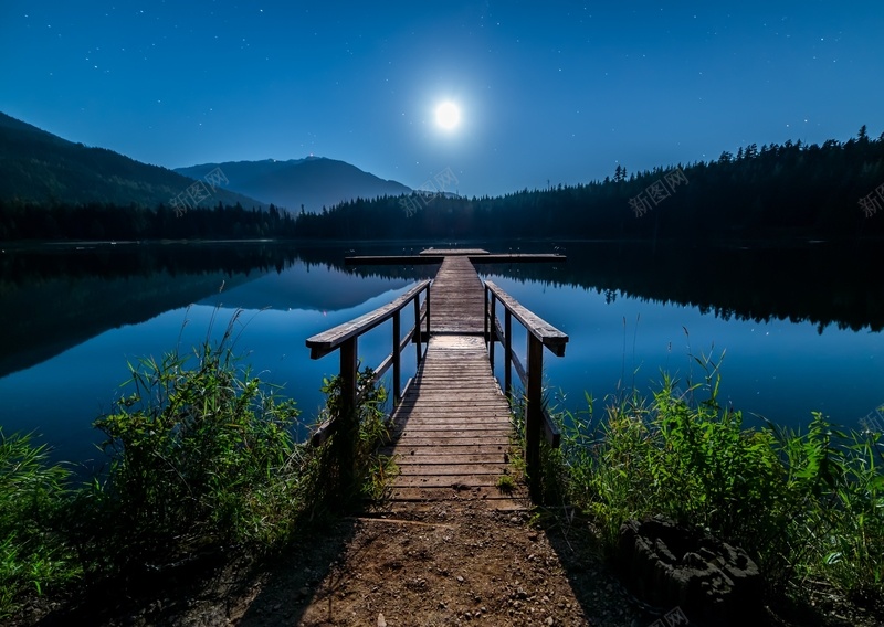 湖泊月光夜景jpg设计背景_新图网 https://ixintu.com 湖泊 月光 晚景 夜景