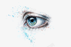 眼睛水彩素描插画艺术素材
