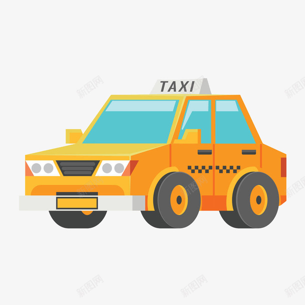 黄色taxi出租车的士png免抠素材_新图网 https://ixintu.com 黄色taxi 黄色出租车 黄色的士 的士