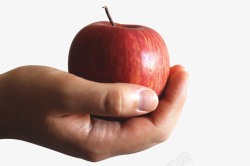 苹果手里拿着的苹果水果素材