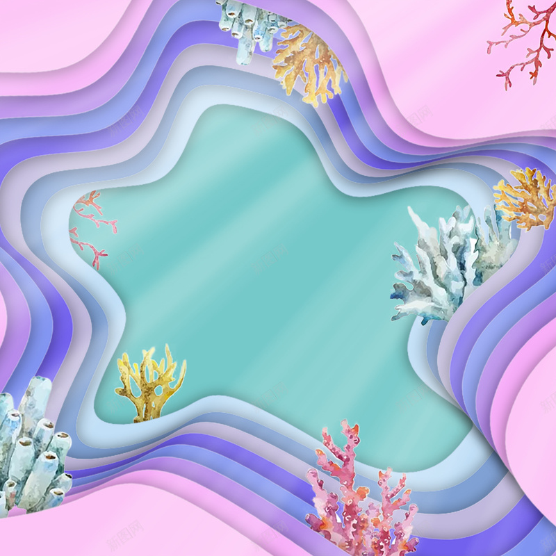 海洋剪纸风格jpg设计背景_新图网 https://ixintu.com 海洋 剪纸风 渐变 小清新