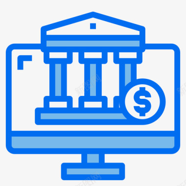 银行金融科技52蓝色图标