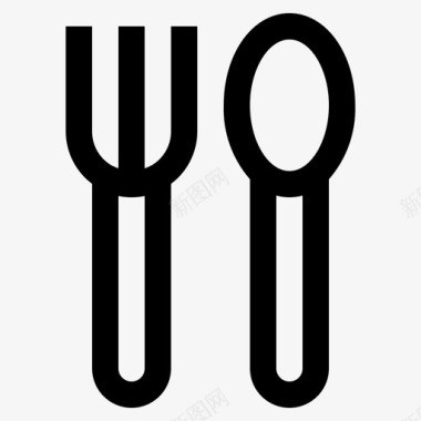 叉子勺食品餐厅图标
