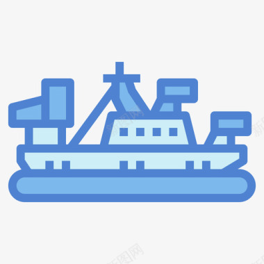 气垫船船8蓝色图标