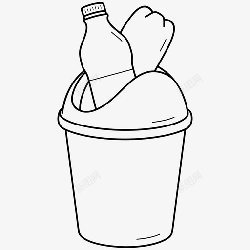 垃圾桶里的水瓶生态塑料svg_新图网 https://ixintu.com 垃圾桶 水瓶 生态 塑料