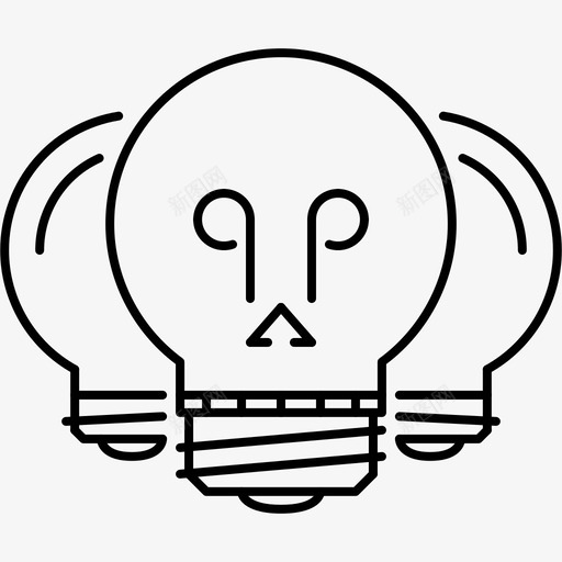 1skullbulbideasvg_新图网 https://ixintu.com 1skull bulb idea