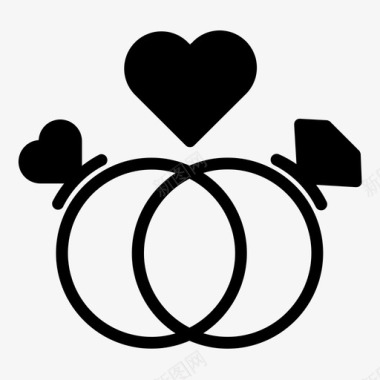 婚礼钻石爱情图标