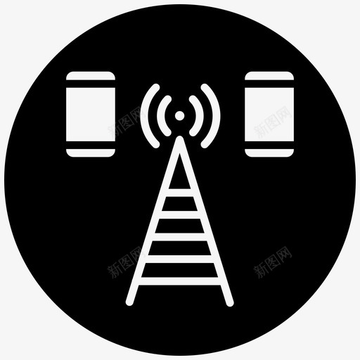 wifi天线网络svg_新图网 https://ixintu.com 网络 wifi 天线 路由器 无线通信 通信 黑色 填充 减去 前面