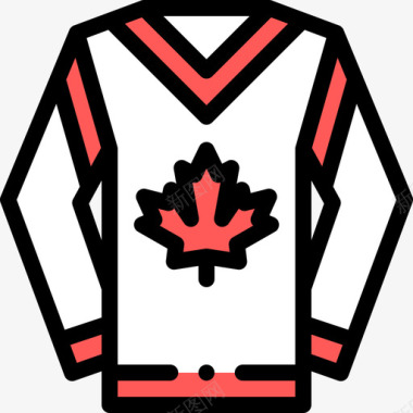 足球运动衫加拿大25线性颜色图标