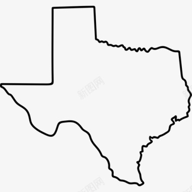 德克萨斯州美国地图图标