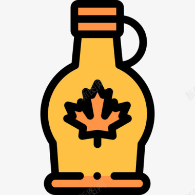 枫糖浆加拿大25线性颜色图标