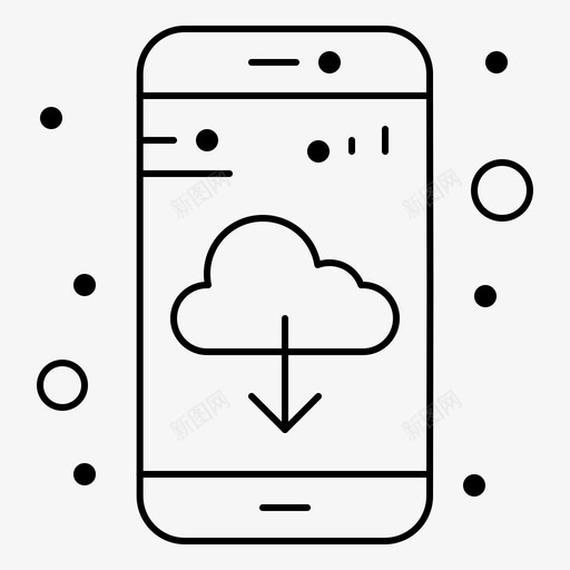 应用程序应用程序下载云svg_新图网 https://ixintu.com 应用程序 应用 程序下载 android 细线