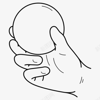 手握球水晶球球体图标