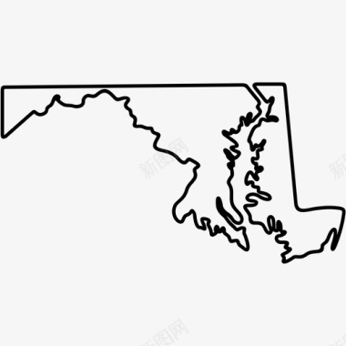 马里兰州美国地图图标