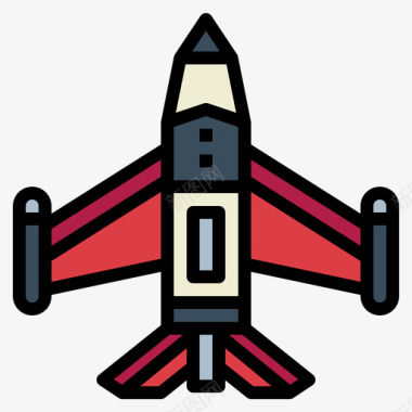 喷气式飞机11号飞机线性颜色图标