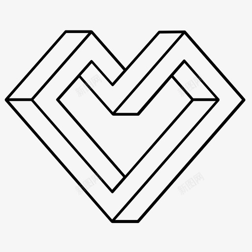 不可能的心埃舍尔的心几何的心svg_新图网 https://ixintu.com 不可能 几何 埃舍尔