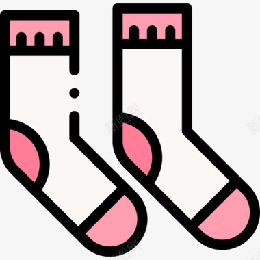 袜子日常用品4线颜色图标