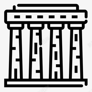 帕台农神庙雅典建筑图标