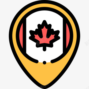 加拿大加拿大25线性颜色图标