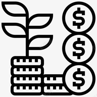 增长收益投资图标