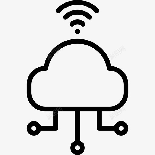 云技术wifi热点互联网svg_新图网 https://ixintu.com wifi 技术 热点 互联网 网络 无线 使用 线路