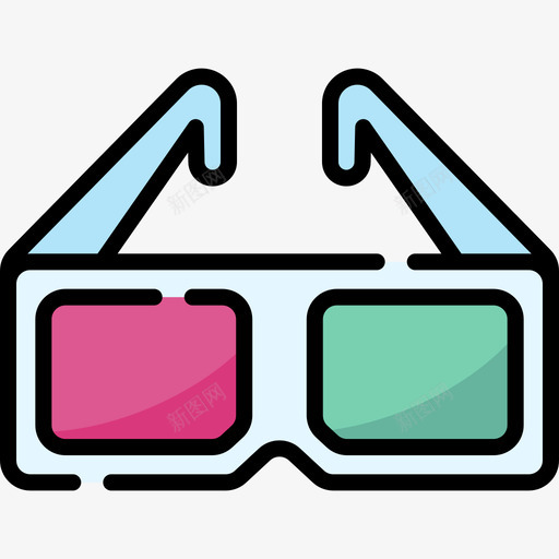 3d眼镜摄像机和摄像机12线性颜色svg_新图网 https://ixintu.com 摄像机 3d 眼镜 线性 颜色
