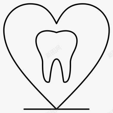 牙齿心脏爱情图标