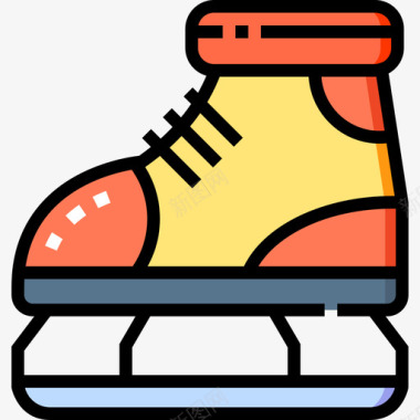 溜冰鞋曲棍球64线性颜色图标