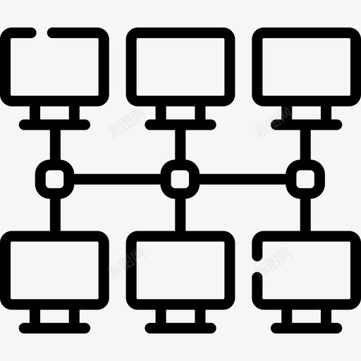 网络云计算网络3线性svg_新图网 https://ixintu.com 网络 云计算 线性