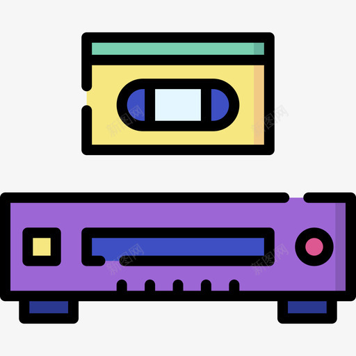 Vhs播放器视频和摄像机12线性颜色svg_新图网 https://ixintu.com Vhs 播放器 视频 摄像机 线性 颜色