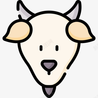 山羊宰牲节7线性颜色图标