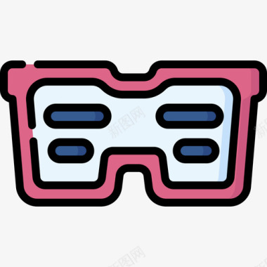 眼镜电子音乐5线性颜色图标