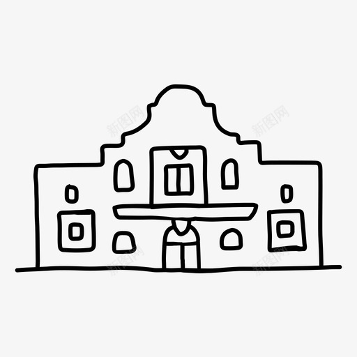 阿拉莫建筑墨西哥svg_新图网 https://ixintu.com 建筑 阿拉 拉莫 墨西哥 素描 世界 地标 科纳