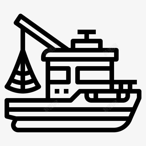 渔船4号船直线型svg_新图网 https://ixintu.com 渔船 4号船 直线 线型