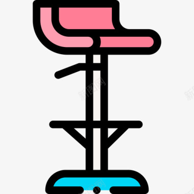 椅子95号吧台线性颜色图标