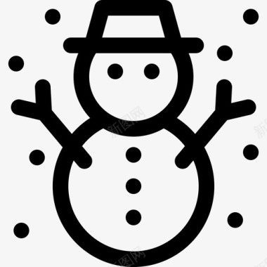 雪人冬季自然21直线型图标