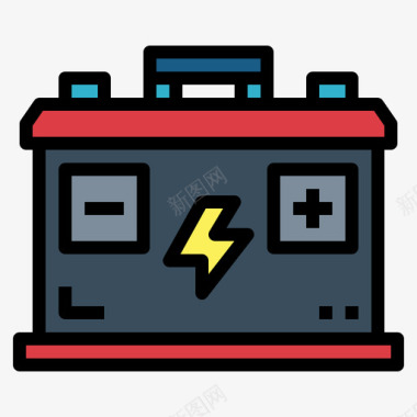 蓄电池电工19线性颜色图标