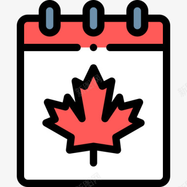 日历加拿大25线性颜色图标