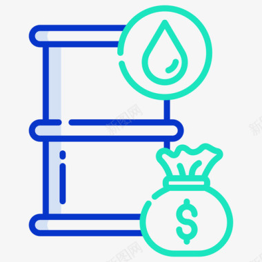 桶石油工业27轮廓颜色图标