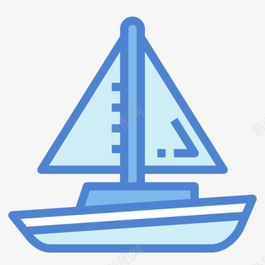 帆船8号船蓝色图标