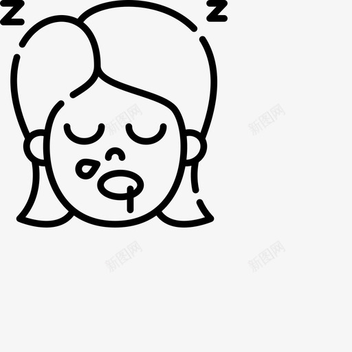 睡觉表情符号68线性svg_新图网 https://ixintu.com 睡觉 表情 符号 线性