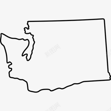 华盛顿州美国地图图标