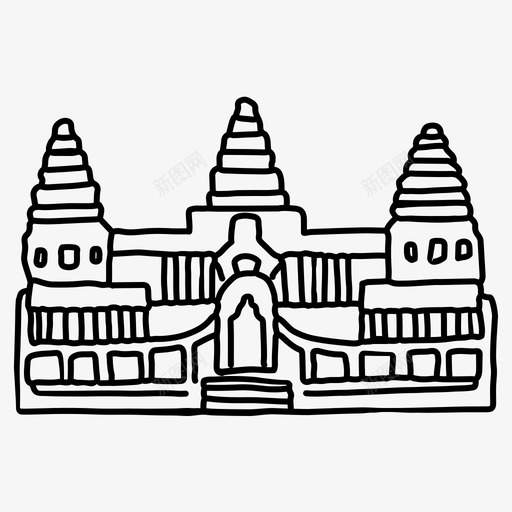吴哥窟建筑柬埔寨svg_新图网 https://ixintu.com 吴哥窟 建筑 柬埔寨 素描 世界 地标 科纳