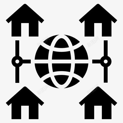 全球连接在家办公104填充svg_新图网 https://ixintu.com 全球 连接 在家 办公 填充