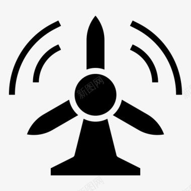 风力涡轮机能源电力图标