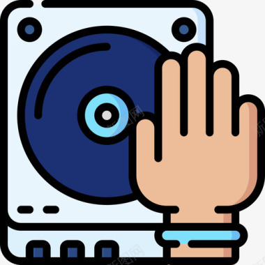 DJ电子音乐5线性颜色图标