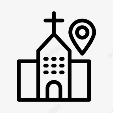教堂位置天主教标记图标