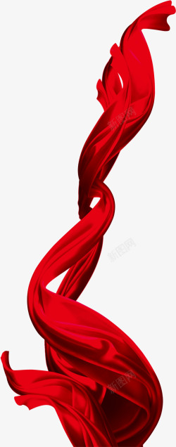 一条红色丝绸缎带素材