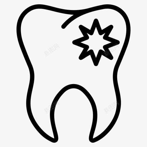 牙齿感染口腔牙菌斑svg_新图网 https://ixintu.com 感染 牙齿 口腔 牙菌 医疗保健 医疗 线图 图标